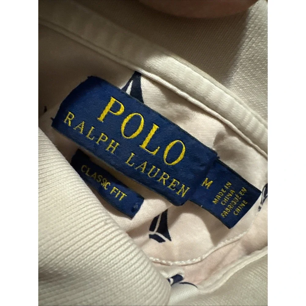 Polo‎ Ralph Lauren Shirt Nautical Polo Men's M Sailboat Pink Beach Vacay